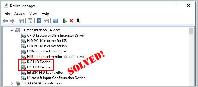 hp envy x360 i2c hid device not working