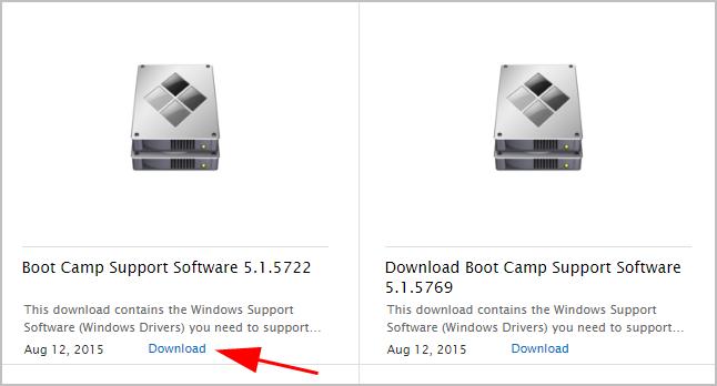 updated boot camp drivers