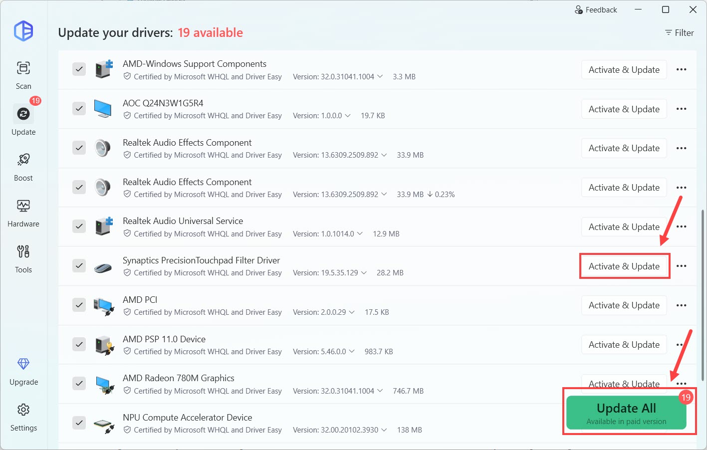 update touchpad driver automatically driver easy