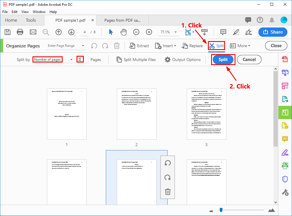 pdfpen separate single page of pdf