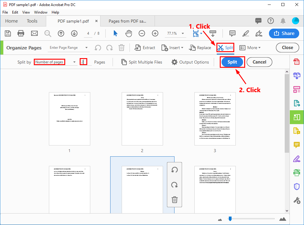 Editing - Split PDF