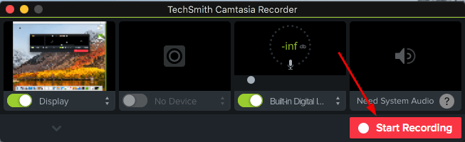 camtasia pause recording