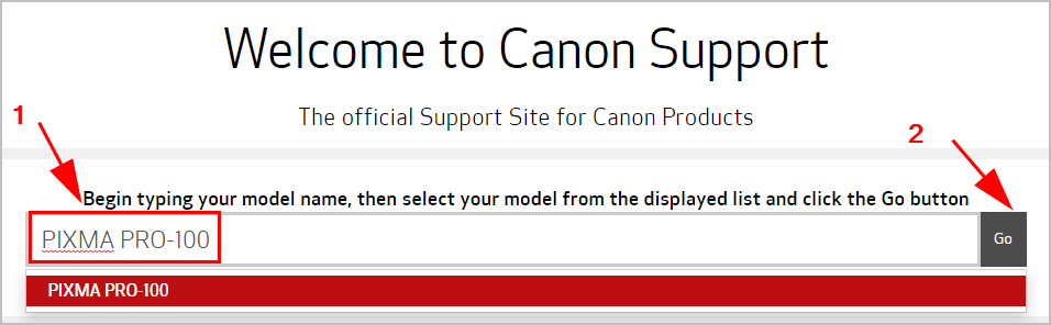 Canon Support for PIXMA PRO-100