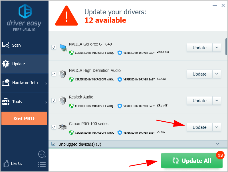 canon pro 100 driver failed to install