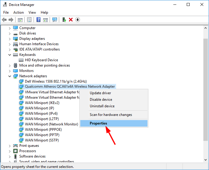 qualcomm atheros AR9485 driver update windows 10