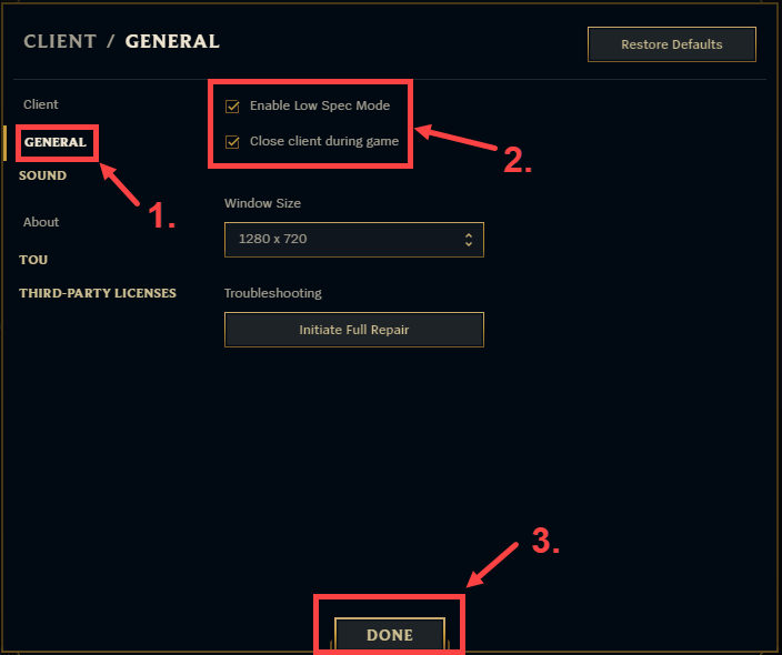 how to update league client