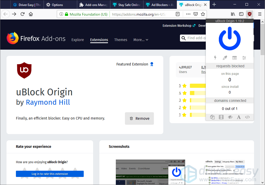 add blocker for firefox