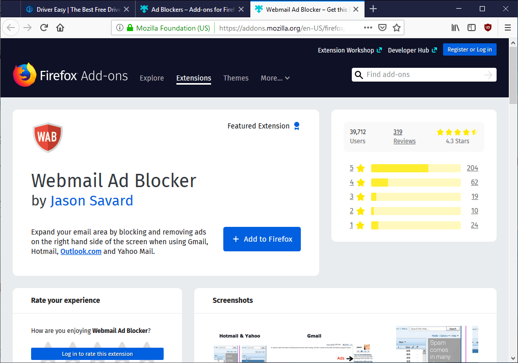 mozilla firefox adblock not working