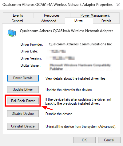 atheros wlan windows 10