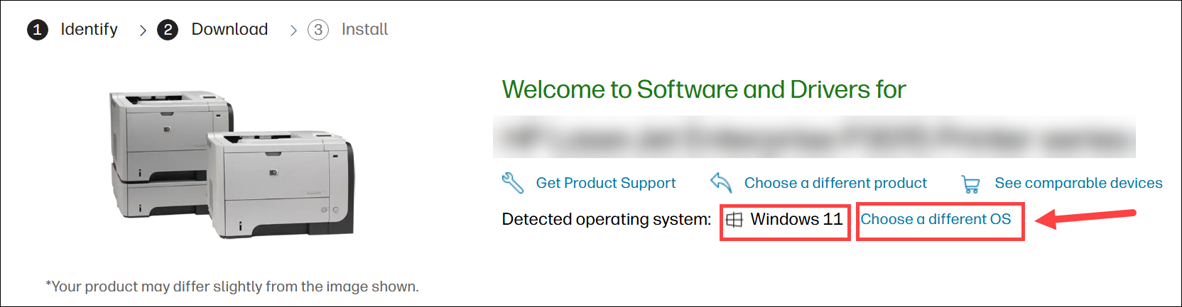 search for printer drivers from hp for you windows version