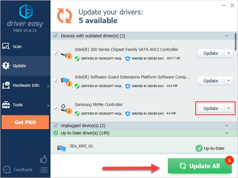 samsung nvme drivers whql