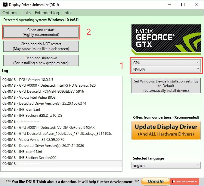 nvidia unable to download recommended driver