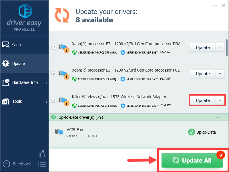 updating killer network drivers