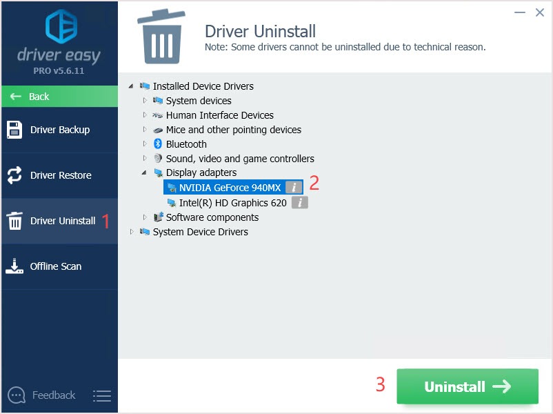 should i just uninstall nvidia drivers from control panel