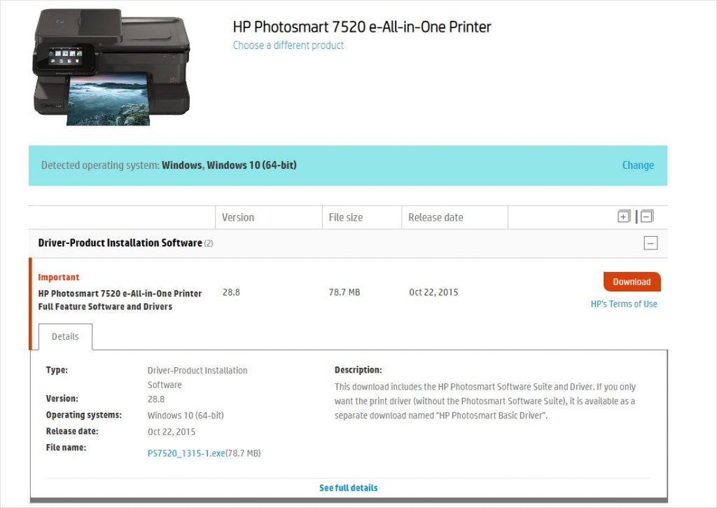 windows 10 printer driver hp photosmart 5520