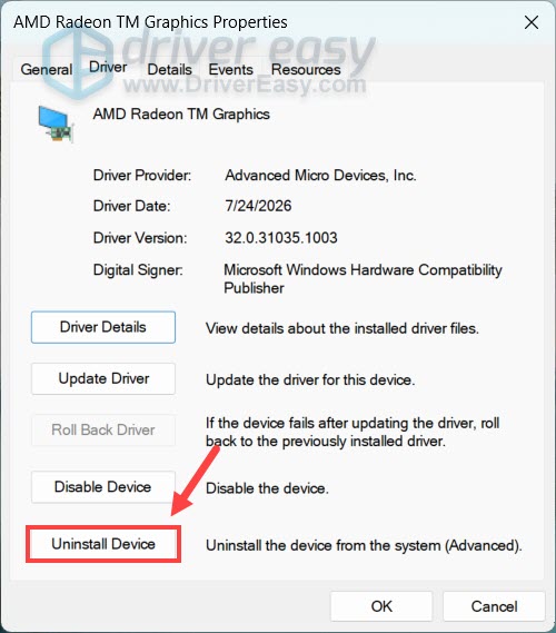 uninstall graphics driver in device manager