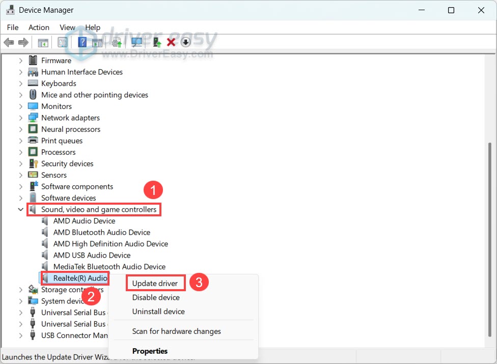 update realtek hd universal driver in device manager windows