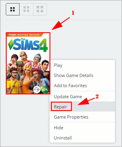 repair sims 4 without origin