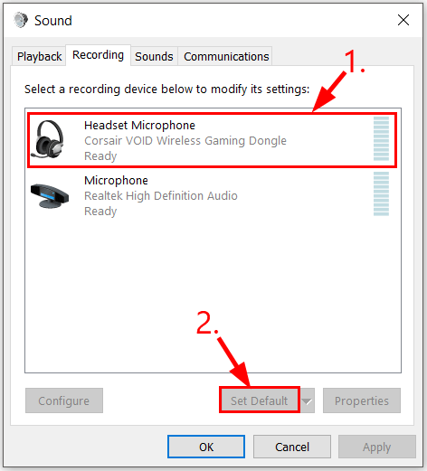 Void pro wireless mic not online working