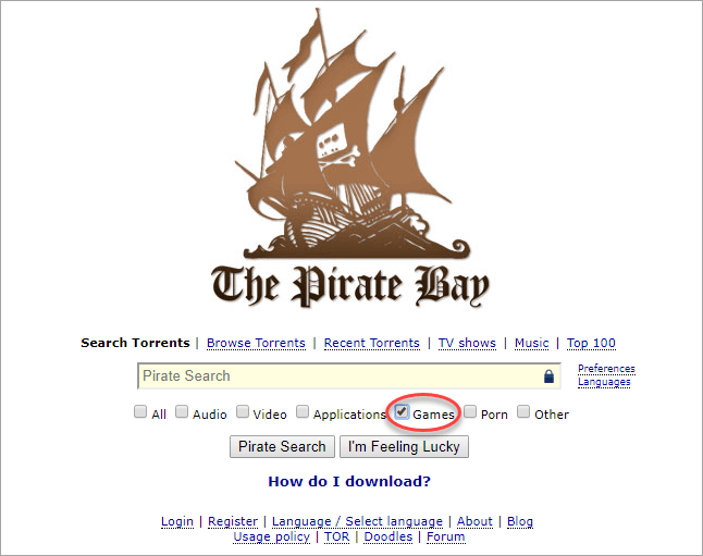 The Pirate Download Games