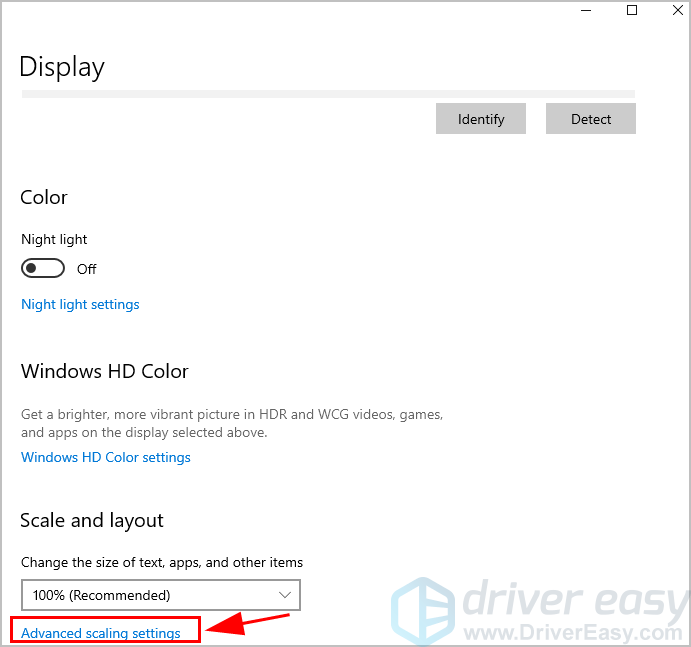 Ms settings display