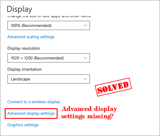 [Fixed] Advanced Display Settings Windows 10 Missing - Driver Easy