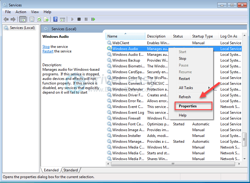what is audio endpoint builder on windows 7
