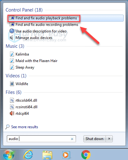 how to enable windows audio service windows 7