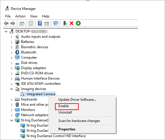 msi laptop webcam not detected skype