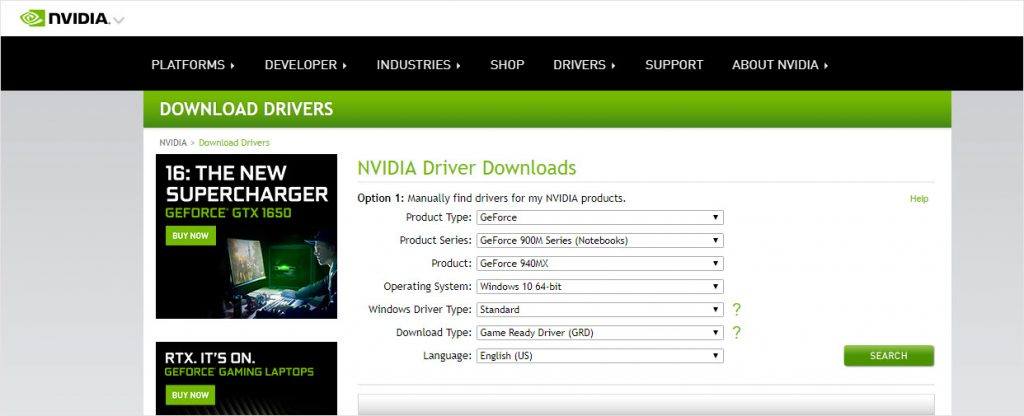 Nvidia geforce 940mx driver windows 10 64 bit download