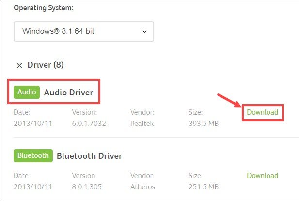 acer audio driver download windows 10
