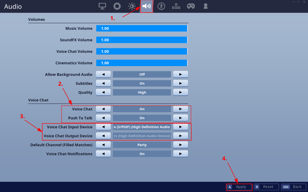 best audio settings for fortnite ps4