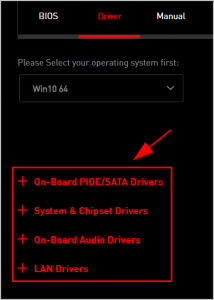msi drivers download windows 10