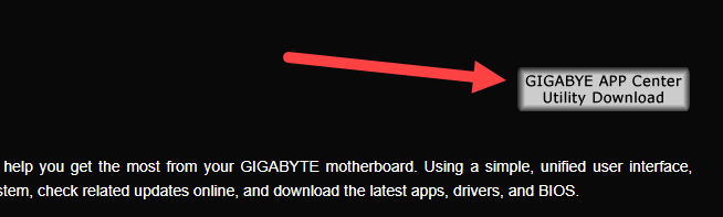 gigabyte app center utility downlaod