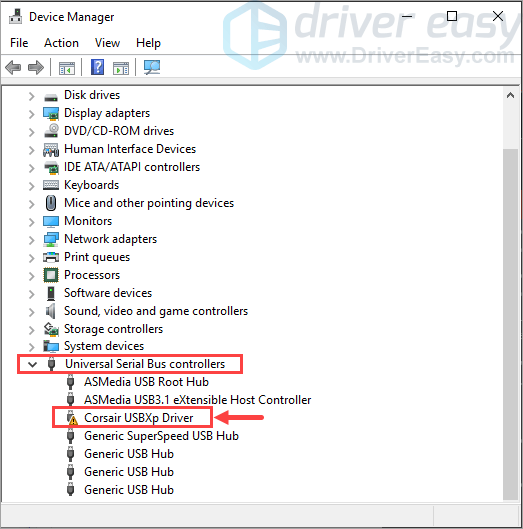 Corsair USBXp Driver Issues | & Easily - Driver Easy