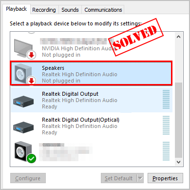 realtek high definition audio missing windows 10