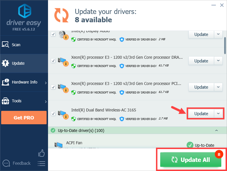 intelr dual band wireless ac 3165 adapter is not working