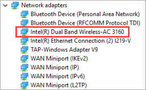dual band wireless ac 3160 driver