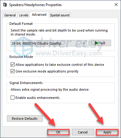 enable audio enhancements windows 10