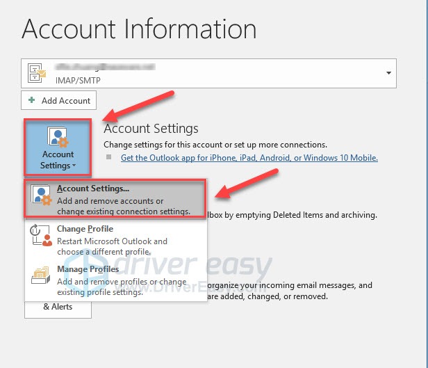 how to delete outlook account from broken phone