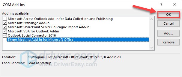 outlook 2016 crashes on startup faulting module unknown