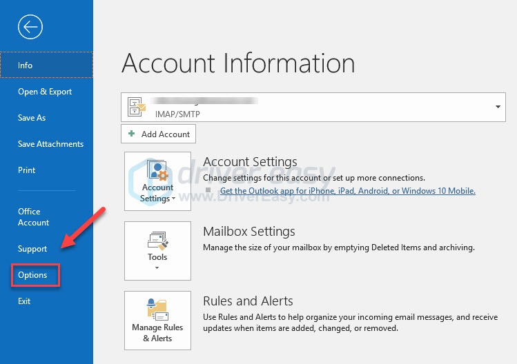 outlook crashes when opening settings in gsyncit