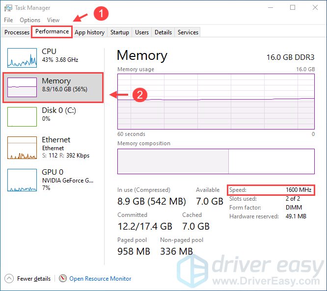 how to check ram mhz windows 10