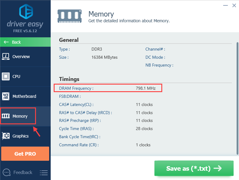 What's my sale ram speed