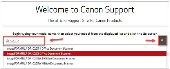 canon dr c225w ii software