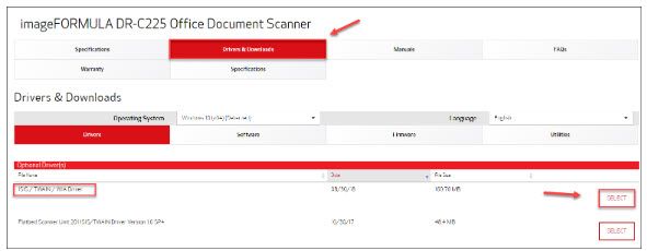 driver canon dr c225