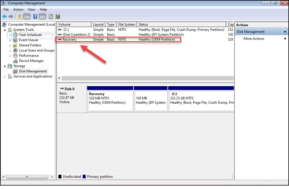 msi burn recovery partition error