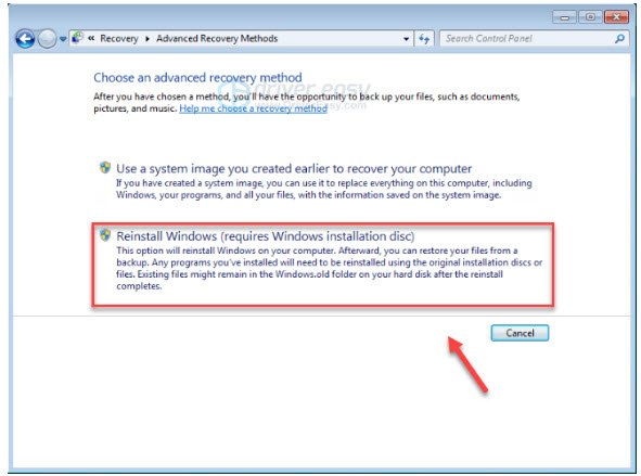 how to factory reset windows 7 without cd