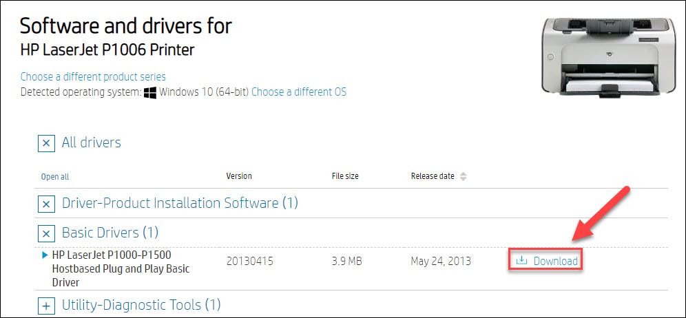 download free driver printer hp laserjet p1006