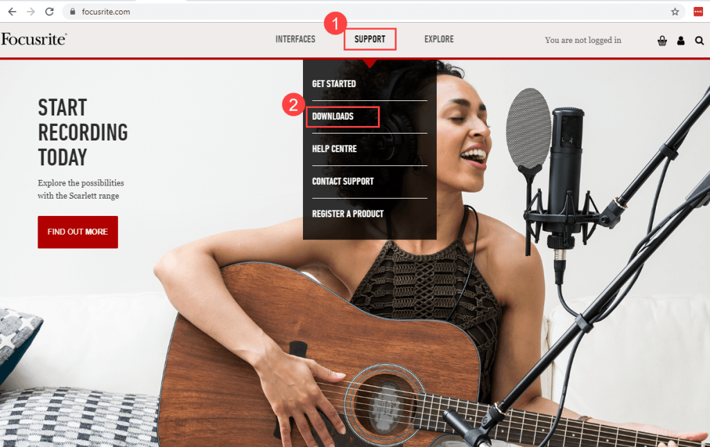 downloads form Focusrite's official webiste